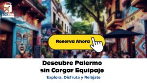 Turista explorando Palermo en Buenos Aires sin cargar equipaje